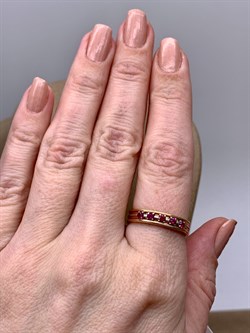 *Кольцо р.18,5 Рубин цв Красное арт. 13929-103-313 (вес 3,3 г) - фото 329553