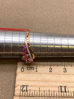 *Кольцо р.18,5 Рубин цв Красное арт. 13639-103-533 (вес 2,54 г) - фото 329558