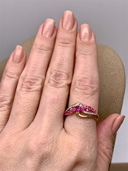 *Кольцо р.18,5 Рубин цв Красное арт. 13639-103-533 (вес 2,54 г) - фото 329563