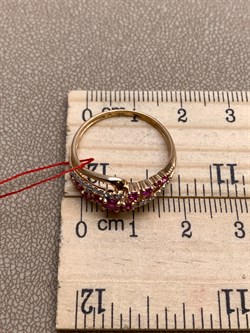 *Кольцо р.18,5 Рубин цв Красное арт. 13639-103-533 (вес 2,54 г) - фото 329565