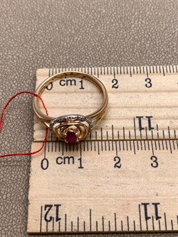 *Кольцо р.19 Рубин цв Красное арт. 13461-103-556 вес 2,61 г - фото 329575