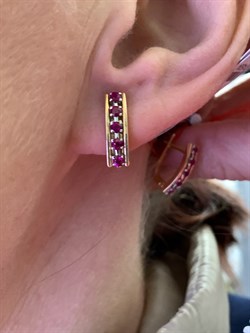 *Серьги Рубин цв Красное арт. 23929-103-504 (вес 3,53 г) - фото 329611