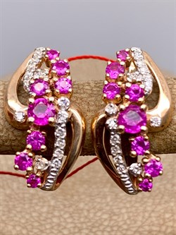 *Серьги Рубин цв Красное арт. 23639-103-731 (вес 4,24 г) - фото 329616