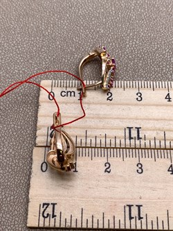 *Серьги Рубин цв Красное арт. 23639-103-731 (вес 4,24 г) - фото 329619