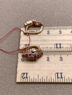 *Серьги Рубин цв Красное арт. 23639-103-731 (вес 4,24 г) - фото 329620