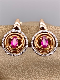 *Серьги Рубин цв Красное арт. 23461-103-631 вес 4,07 г - фото 329622