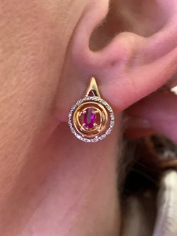 *Серьги Рубин цв Красное арт. 23461-103-631 вес 4,07 г - фото 329626