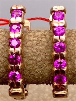 *Серьги Рубин цв Красное арт. 23930-103-357, (вес 2,34 г) - фото 329639