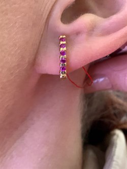 *Серьги Рубин цв Красное арт. 23930-103-357, (вес 2,34 г) - фото 329641