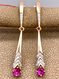 *Серьги Рубин цв Красное арт. 23325-103-393 (вес 3,06 г) - фото 329646 *Серьги Рубин цв Красное арт. 23325-103-393 (вес 3,06 г) - фото 329646