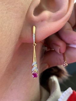 *Серьги Рубин цв Красное арт. 23325-103-393 (вес 3,06 г) - фото 329648 *Серьги Рубин цв Красное арт. 23325-103-393 (вес 3,06 г) - фото 329648