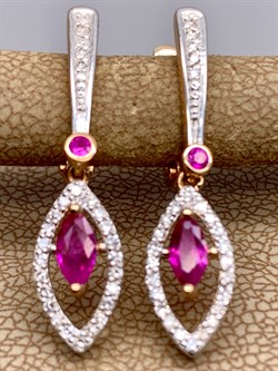 *Серьги Рубин цв Красное арт. 23990-103-789 (вес 3,35 г) - фото 329663