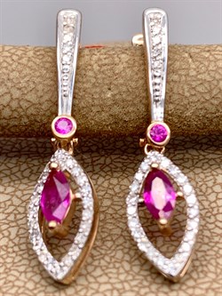 *Серьги Рубин цв Красное арт. 23990-103-789 (вес 3,35 г) - фото 329664