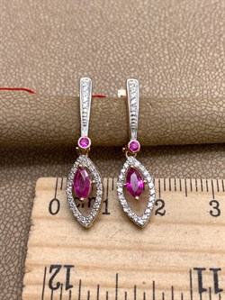 *Серьги Рубин цв Красное арт. 23990-103-789 (вес 3,35 г) - фото 329665