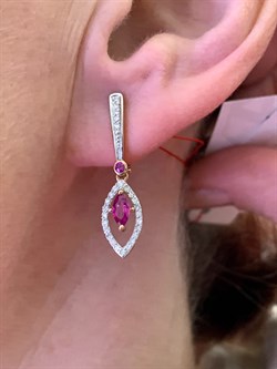 *Серьги Рубин цв Красное арт. 23990-103-789 (вес 3,35 г) - фото 329666