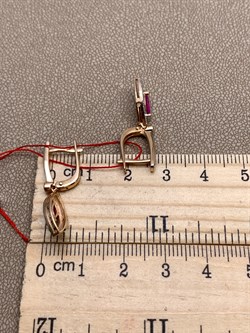 *Серьги Рубин цв Красное арт. 23990-103-789 (вес 3,35 г) - фото 329667