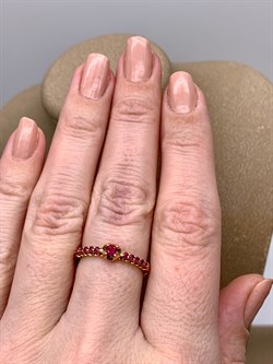 *Кольцо р.17,5 Рубин цв Красное арт. 13604-103-626 вес 1,79 г - фото 329675