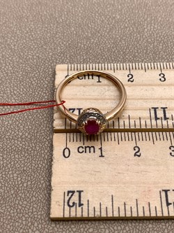 *Кольцо р.18,5 Рубин цв Красное арт. 13480-103-459 (вес 2,11 г) - фото 329709