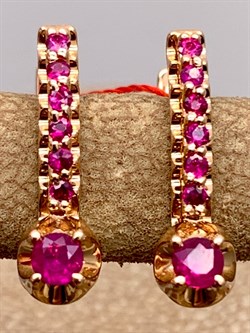 *Серьги Рубин цв Красное арт. 23604-103-935 (вес 2,55 г) - фото 329766