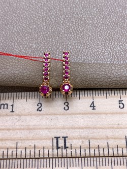 *Серьги Рубин цв Красное арт. 23604-103-935 (вес 2,55 г) - фото 329768