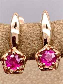 *Серьги Рубин цв Красное арт. 24036-103-127 (вес 1,84 г) - фото 329782