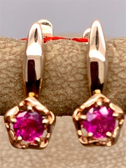 *Серьги Рубин цв Красное арт. 24036-103-127 (вес 1,84 г) - фото 329783