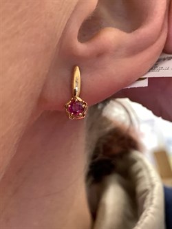 *Серьги Рубин цв Красное арт. 24036-103-127 (вес 1,84 г) - фото 329784