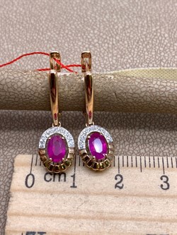 *Серьги Рубин цв Красное арт. 23480-103-637 (вес 3,55 г) - фото 329791