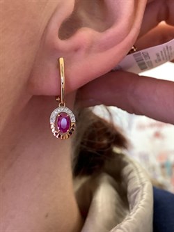 *Серьги Рубин цв Красное арт. 23480-103-637 (вес 3,55 г) - фото 329792