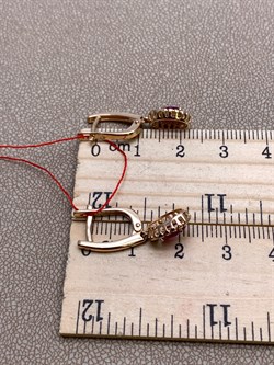 *Серьги Рубин цв Красное арт. 23480-103-637 (вес 3,55 г) - фото 329794