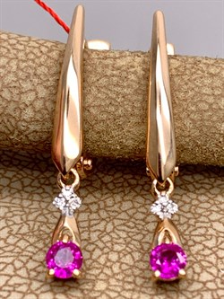 *Серьги Рубин цв Красное арт. 23484-103-886 (вес 2,62 г) - фото 329806 *Серьги Рубин цв Красное арт. 23484-103-886 (вес 2,62 г) - фото 329806