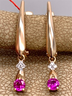 *Серьги Рубин цв Красное арт. 23484-103-886 (вес 2,62 г) - фото 329807 *Серьги Рубин цв Красное арт. 23484-103-886 (вес 2,62 г) - фото 329807