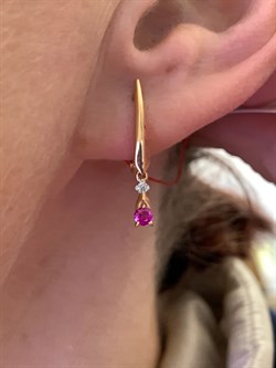 *Серьги Рубин цв Красное арт. 23484-103-886 (вес 2,62 г) - фото 329808 *Серьги Рубин цв Красное арт. 23484-103-886 (вес 2,62 г) - фото 329808