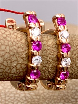 *Серьги Рубин цв Красное арт. 23950-103-421 (вес 2,41 г) - фото 329813