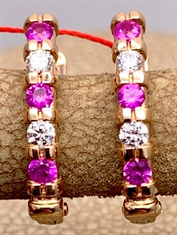 *Серьги Рубин цв Красное арт. 23950-103-421 (вес 2,41 г) - фото 329814