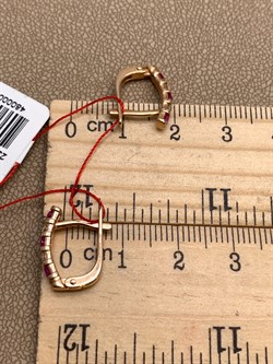 *Серьги Рубин цв Красное арт. 23950-103-421 (вес 2,41 г) - фото 329819