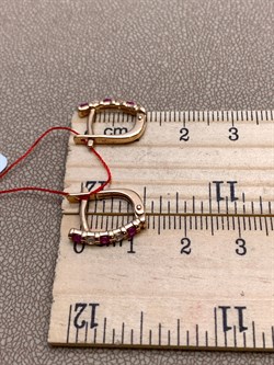 *Серьги Рубин цв Красное арт. 23950-103-421 (вес 2,41 г) - фото 329820