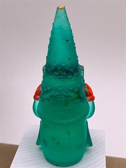 Гномик с письмом р.3,5-10см Подставка для колец арт 250330 Изумруд Золотая поталь вес 49,37 - фото 329839