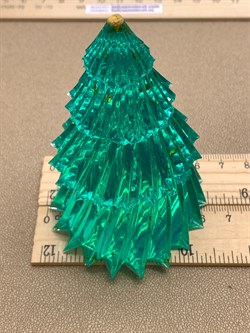 Ёлочка острая р.8-9,5 см Изумруд Золотая поталь арт 250331 вес 92,12 гр - фото 329847
