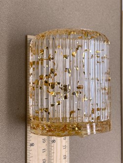 Стакан с крышкой Бантик р. 7*8,5 см Янтарь Золотая поталь арт 250302 вес 172,14 гр - фото 329891