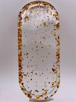 Подносик р.24-10-1,5 см Янтарь Золотая поталь арт 250306 вес 146,62 гр - фото 329929