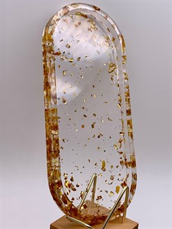 Подносик р.24-10-1,5 см Янтарь Золотая поталь арт 250306 вес 146,62 гр - фото 329930