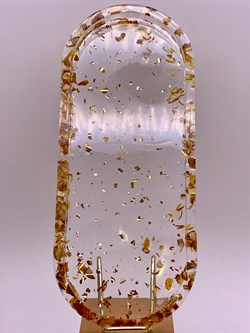 Подносик р.24-10-1,5 см Янтарь Золотая поталь арт 250306 вес 146,62 гр - фото 329931