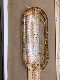 Подносик р.24-10-1,5 см Янтарь Золотая поталь арт 250306 вес 146,62 гр - фото 329934