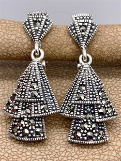 *Серьги Марказит арт HE1111-272 Вес 6,96 г - фото 329938 *Серьги Марказит арт HE1111-272 Вес 6,96 г - фото 329938