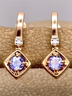 *Серьги Танзанит цв Красное арт. 24108-104-926 (вес 2,1 г) - фото 330019