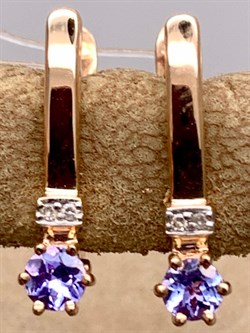 *Серьги Танзанит цв Красное арт. 24107-104-661 (вес 1,76 г) - фото 330045