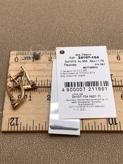 *Серьги Танзанит цв Красное арт. 24107-104-661 (вес 1,76 г) - фото 330050