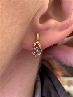 *Серьги Танзанит цв Красное арт. 24187-104-834 (вес 3,65 г) - фото 330073