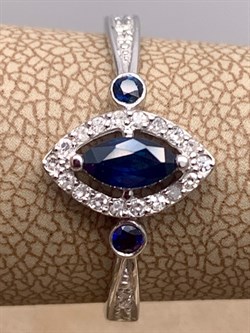 *Кольцо р.18,5 Сапфир цв Белое арт. 13990-202-826 (вес 2,05 г) - фото 330243